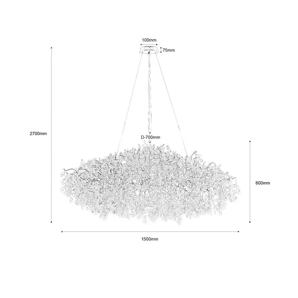Riviko Gilded Bloom Branch Crystal Chandelier - Background Shot
