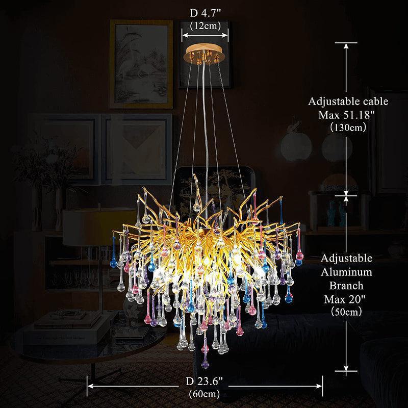 Riviko Gilded Bloom Branch Chandelier - Background Shot