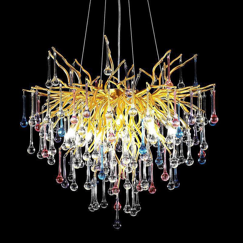 Riviko Gilded Bloom Branch Chandelier - Background Shot