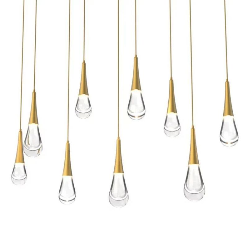 Soltaire Raindrop Glass Linear Chandelier