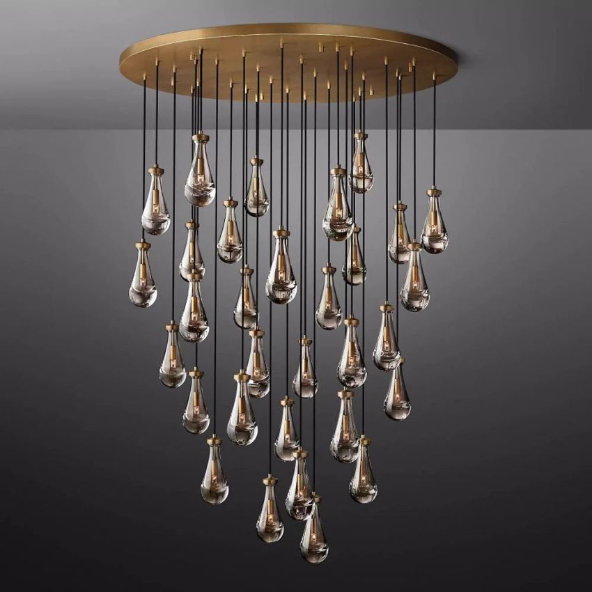 Soltaire Raindrops Round Chandelier 60"