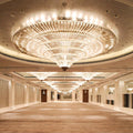 Round flush mount crystal chandelier