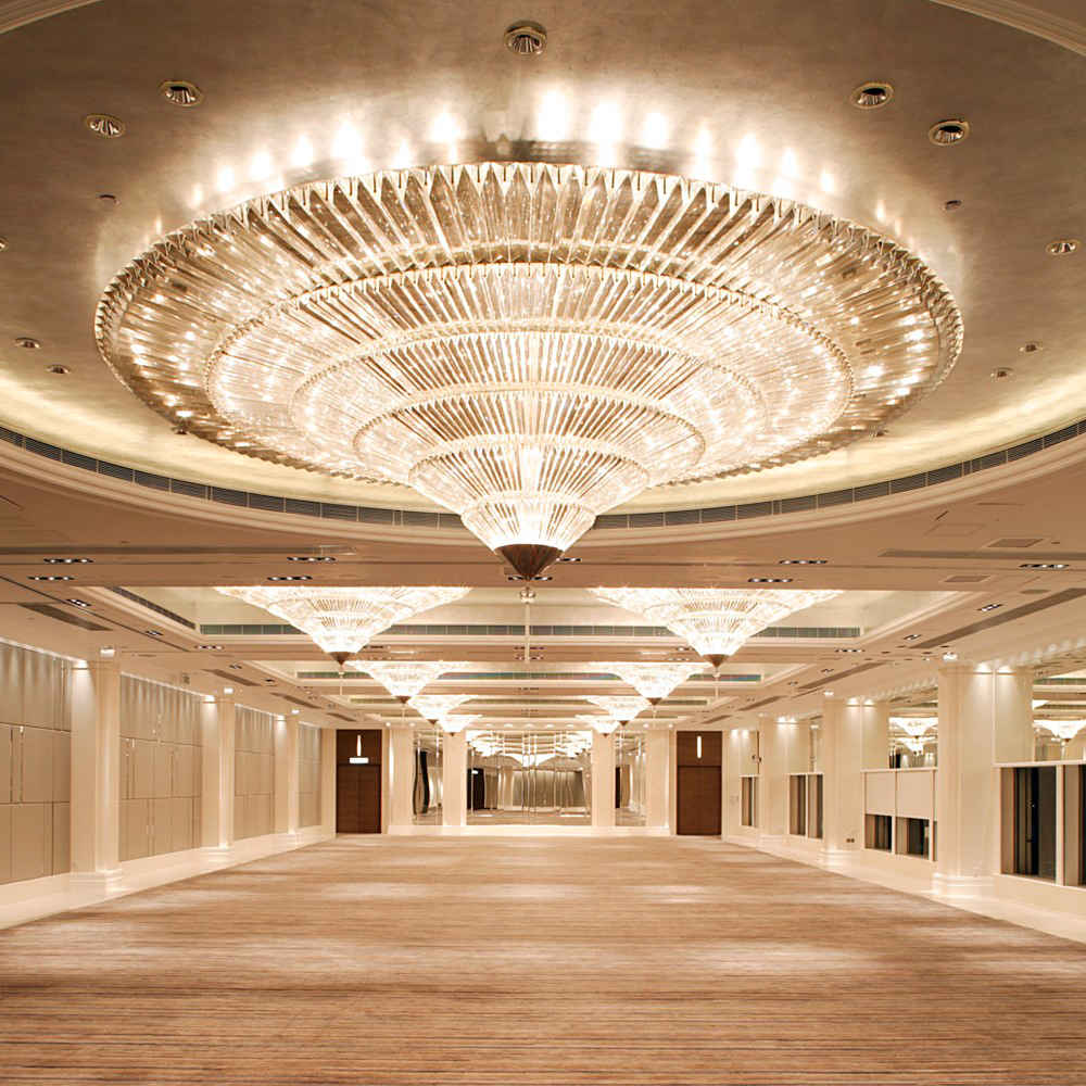 Round flush mount crystal chandelier