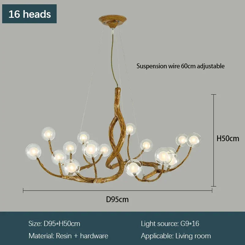 Rustic Branch Globe Branch Chandelier