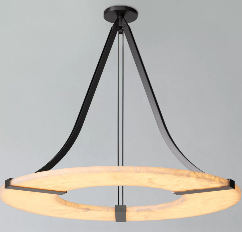 Modern Round Alabaster Chandelier
