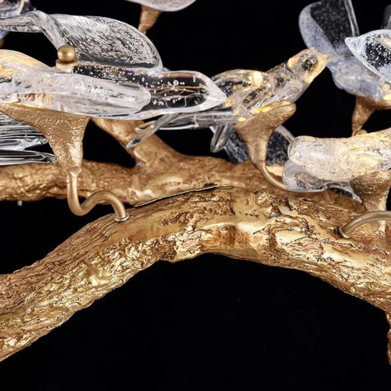 Riviko Swallow Glass Tree Branch Round Chandelier - Background Shot