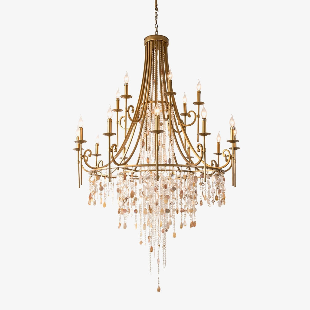 Tatum Lux Shell Crystal Chandelier - Riviko