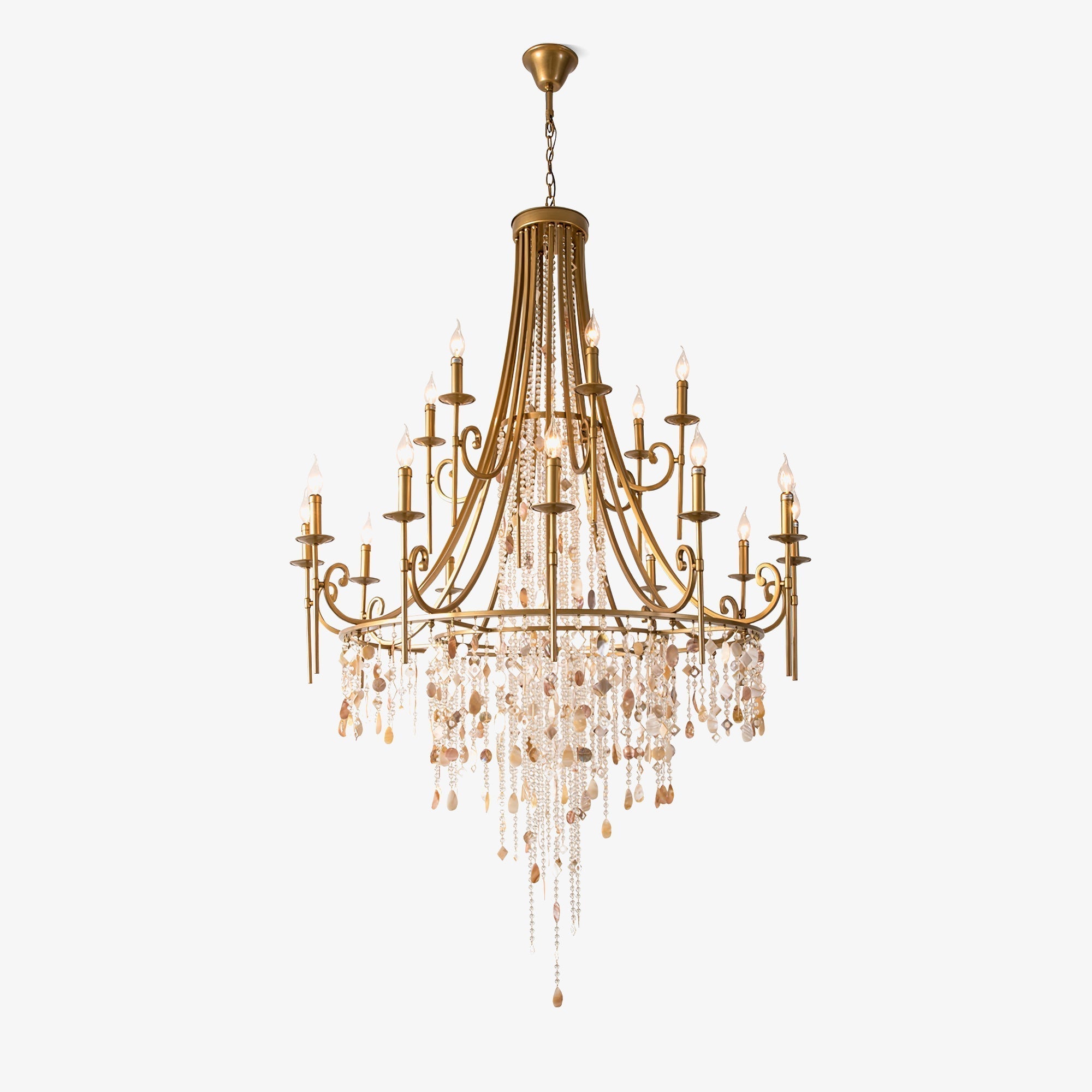 Tatum Lux Shell Crystal Chandelier - Riviko
