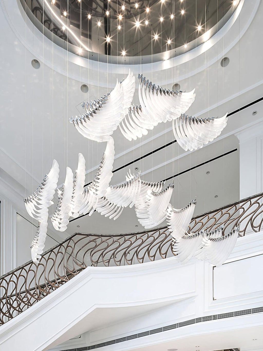 Riviko Aura Petal Tiered LED Chandelier - Background Shot