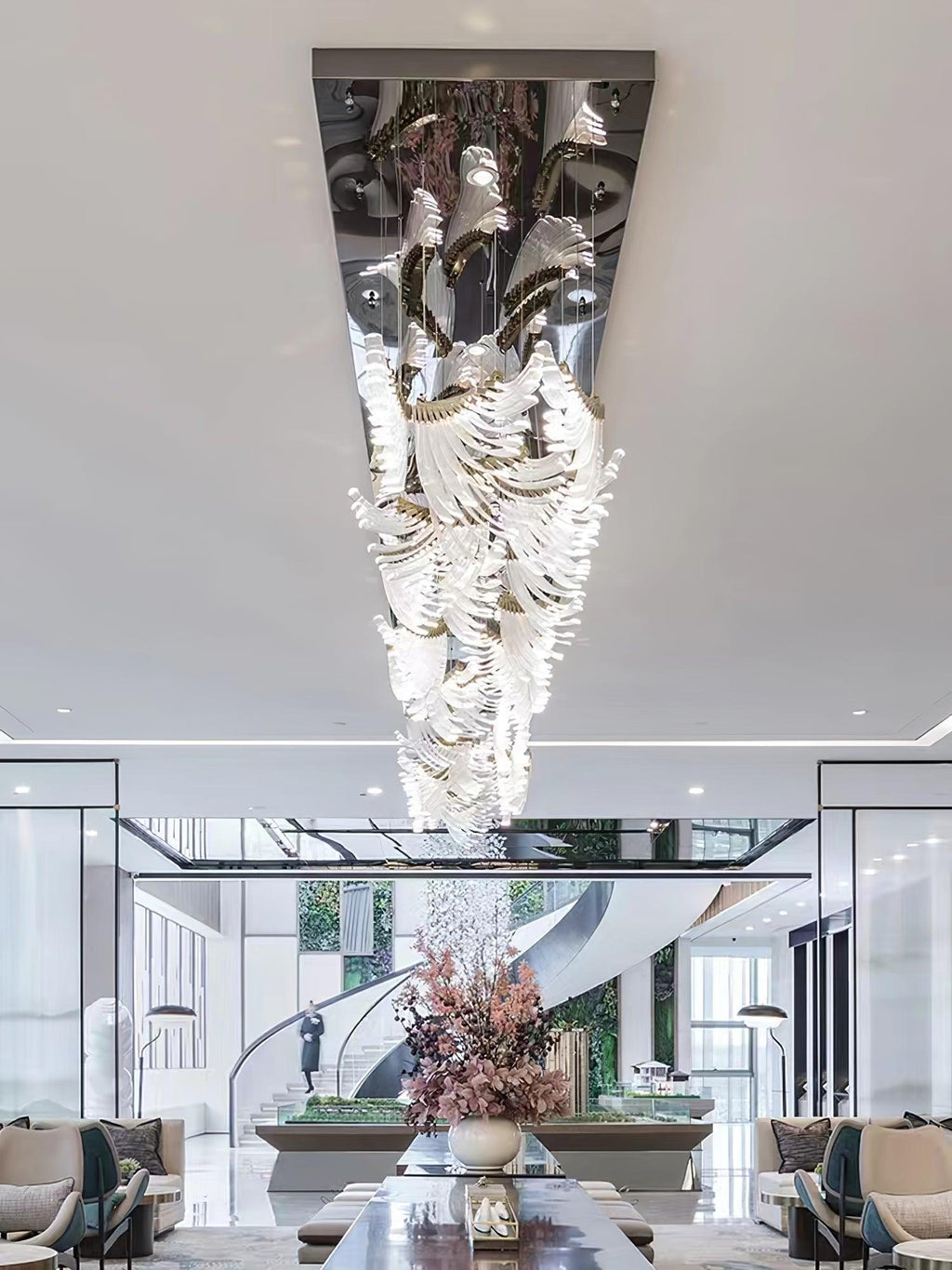 Riviko Aura Petal Tiered LED Chandelier - Background Shot