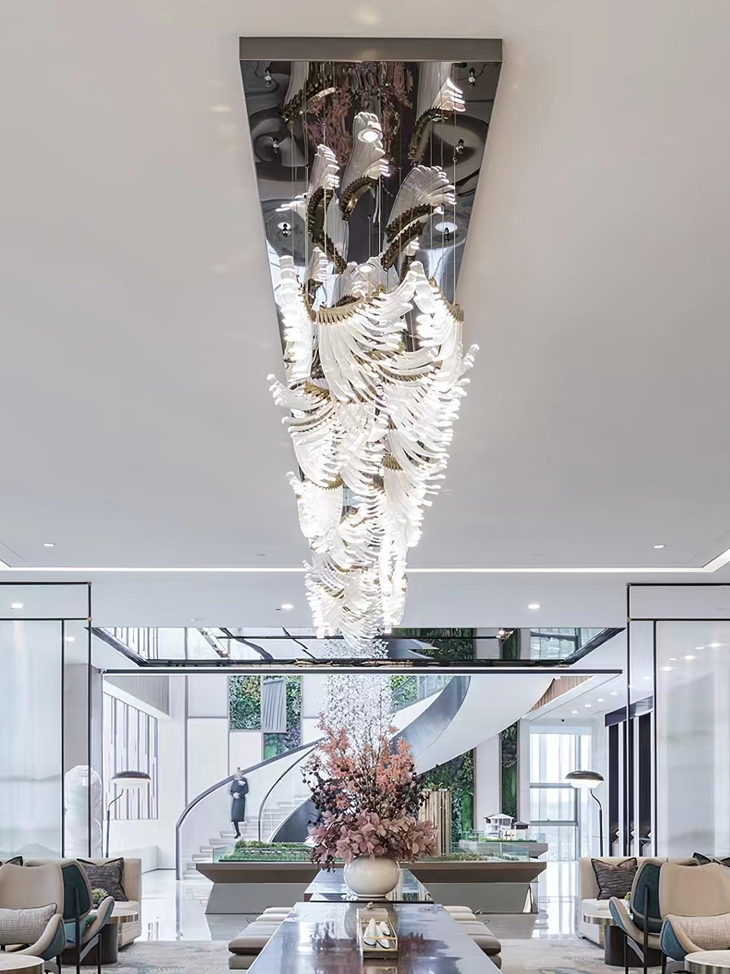 Riviko Aura Petal Tiered LED Chandelier - Background Shot