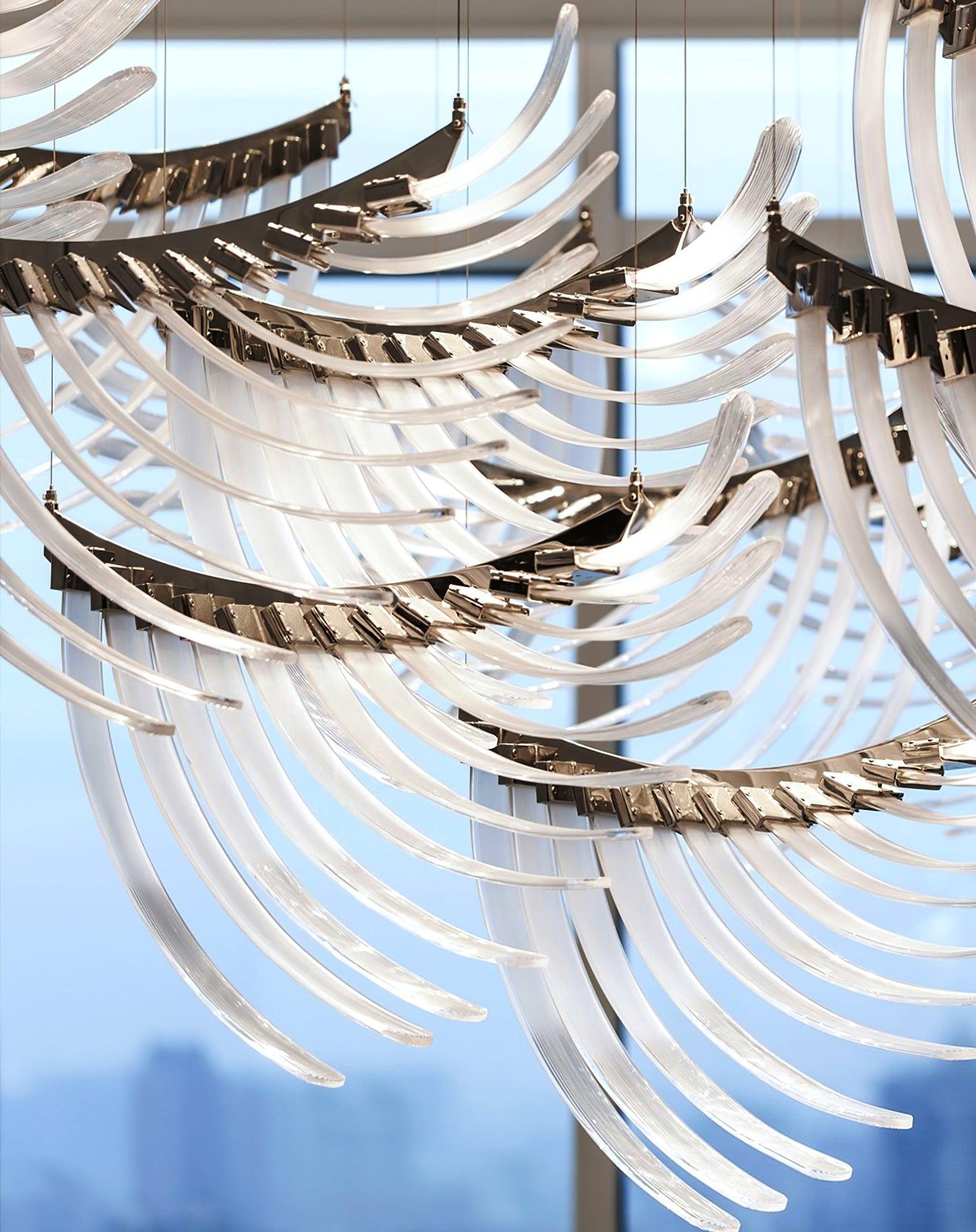 Riviko Aura Petal Tiered LED Chandelier - Background Shot