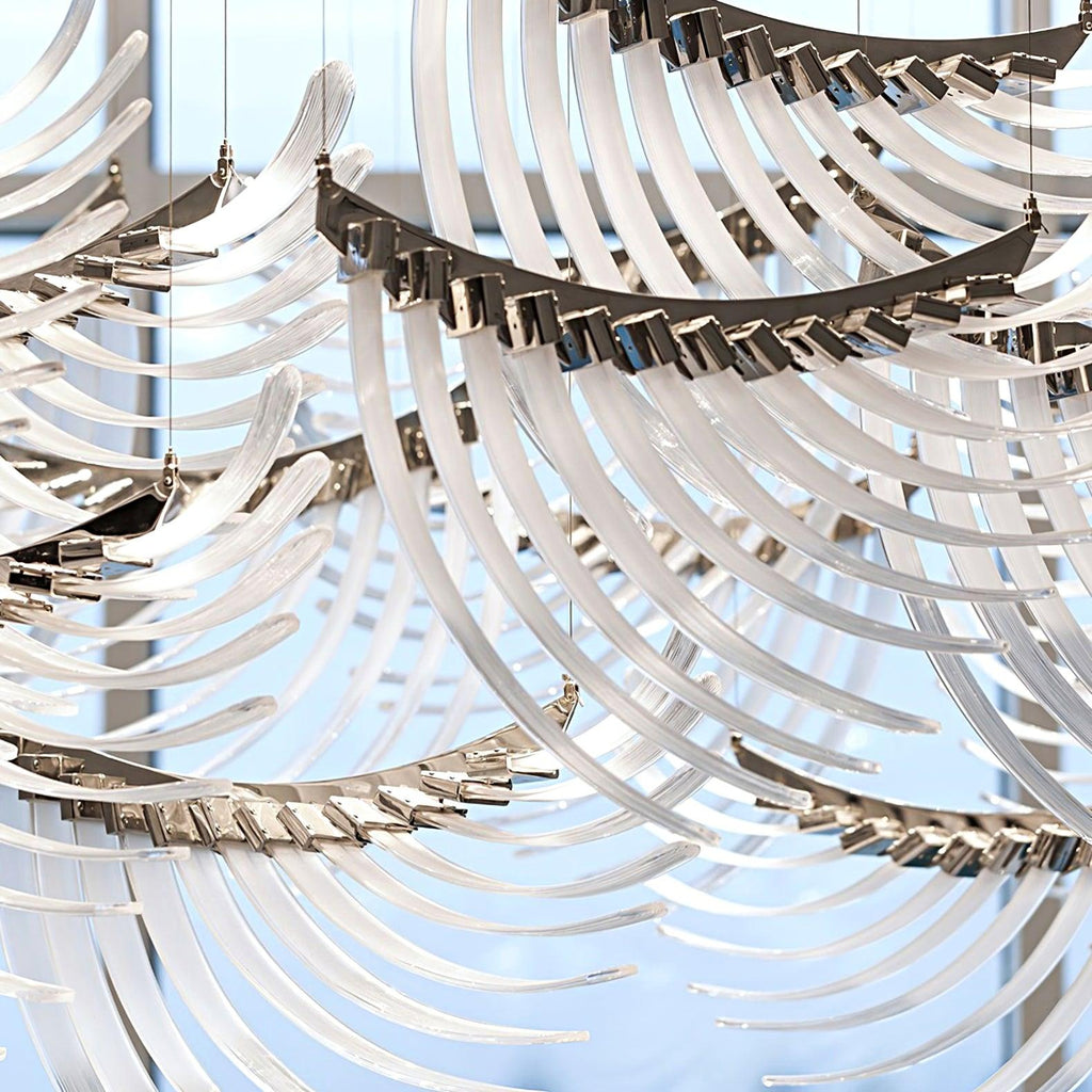 Riviko Aura Petal Tiered LED Chandelier - Background Shot