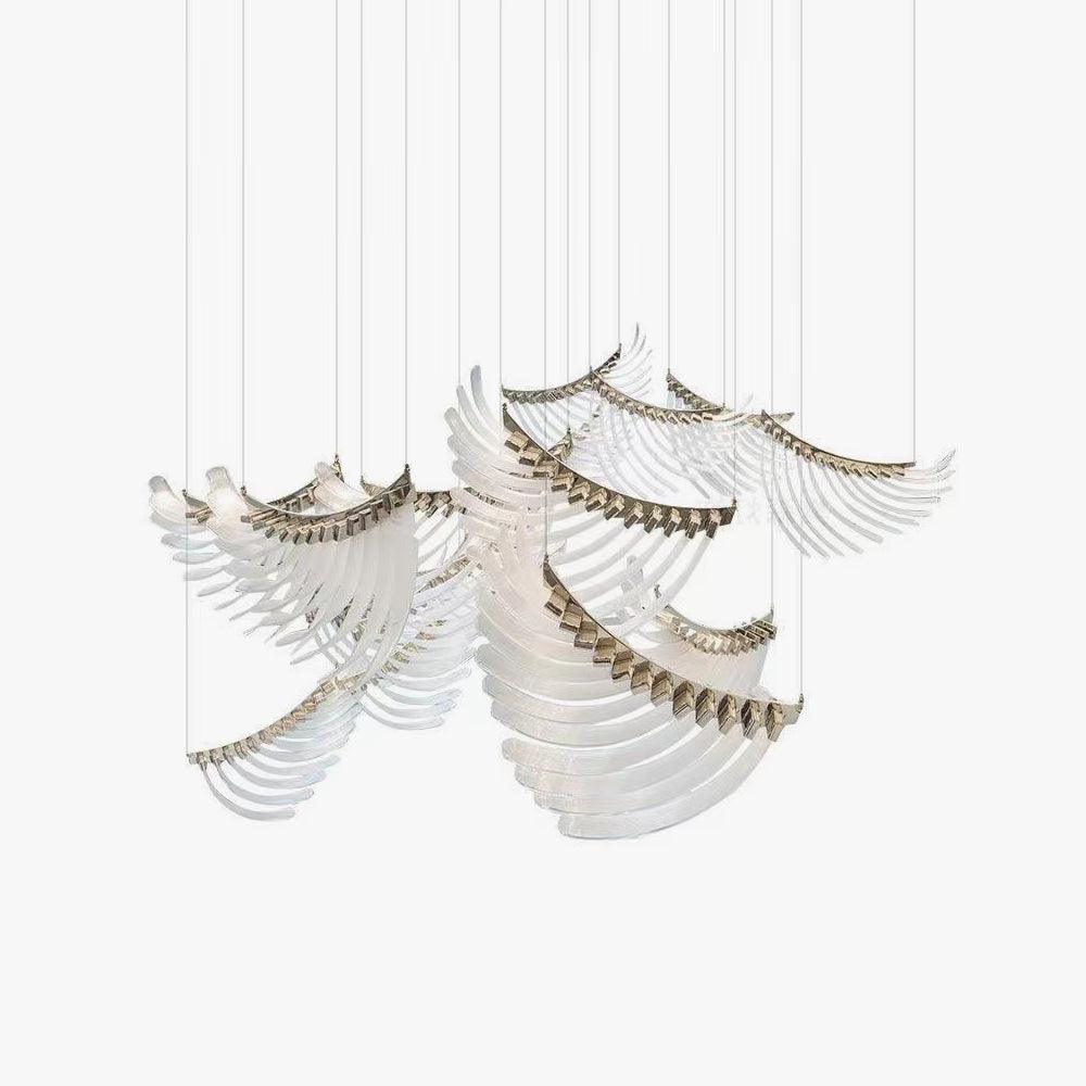 Riviko Aura Petal Tiered LED Chandelier - Background Shot