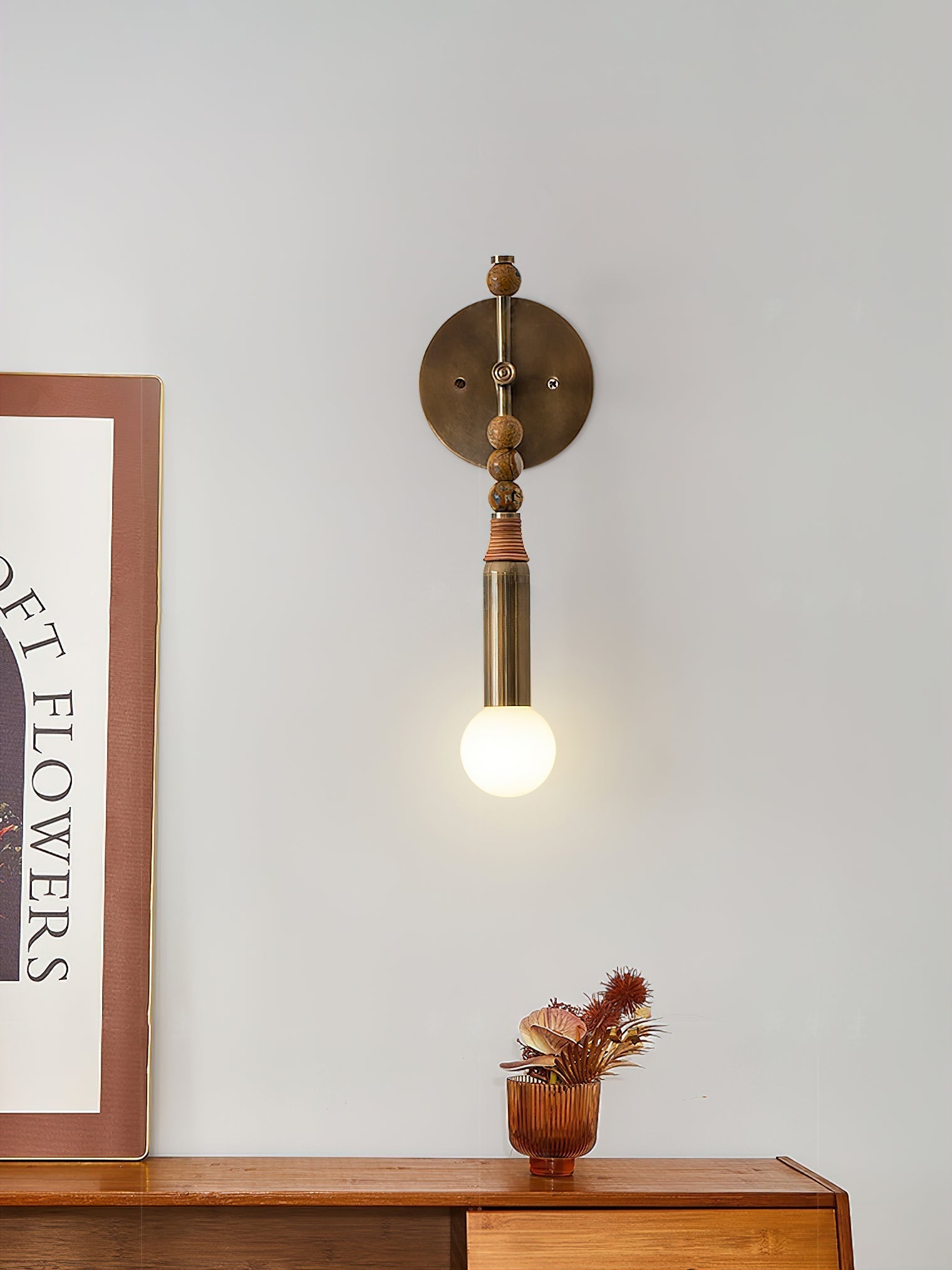 Riviko Persepolis Relic Marble Wall Sconce - Background Shot