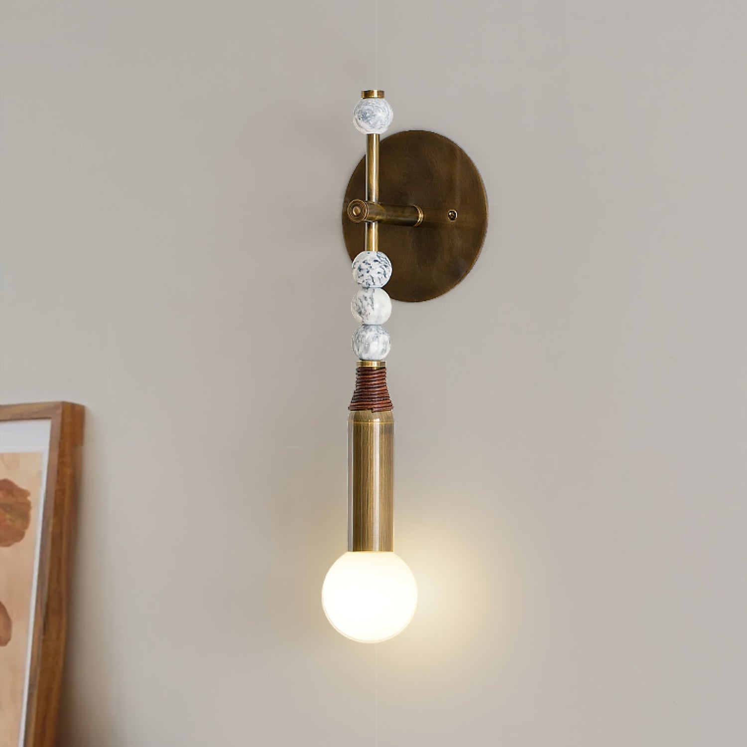 Riviko Persepolis Relic Marble Wall Sconce - Background Shot
