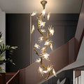 Crissy Branch Brass Bird Branch Staircase Chandelier