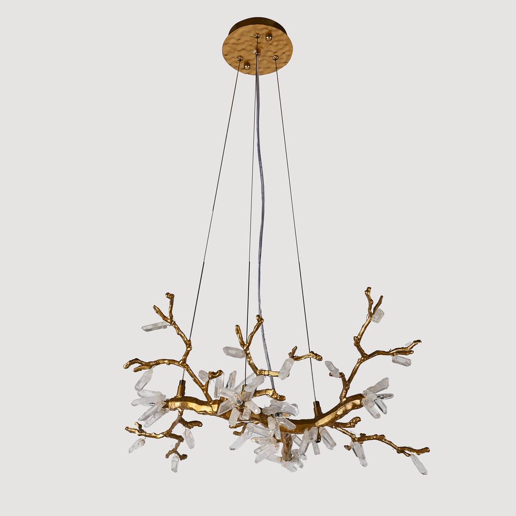 Selenite Crystal Blossom Branching Tree Chandelier
