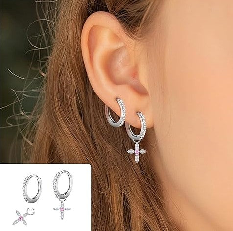 925 Sterling Silver Plated Hoop Earrings