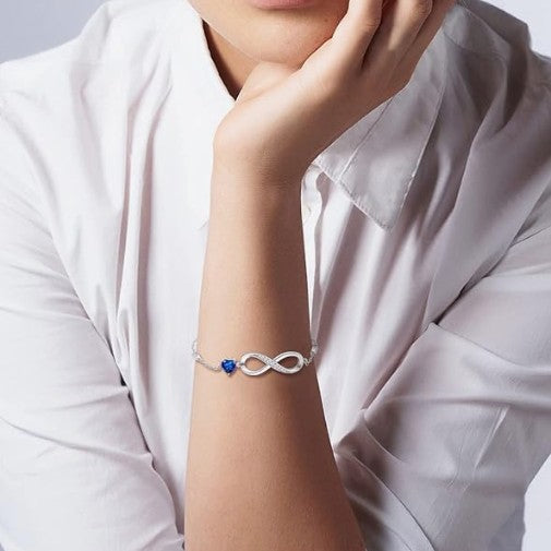 Women’s 925 Sterling Silver Infinity Heart Link Bracelet