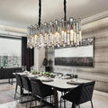 Riviko Radiant Italian Crystal Linear Chandelier - American great room dining area