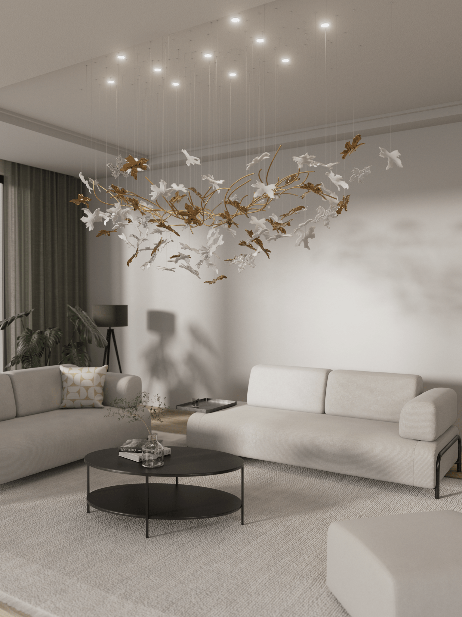 Vine Meteor Shower Crystal Spiral Chandelier
