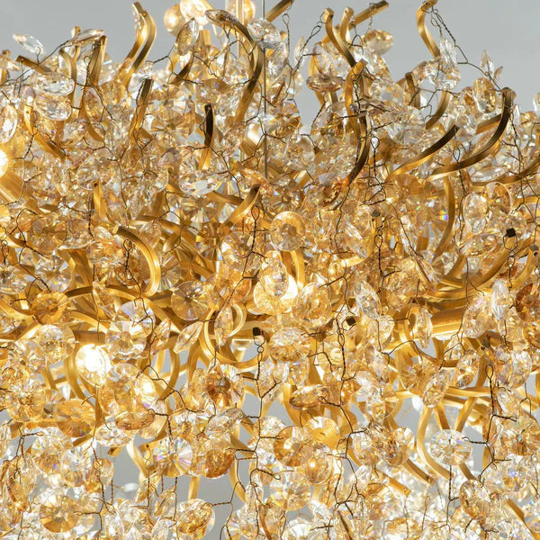Riviko Gilded Bloom Branch Crystal Chandelier - Background Shot