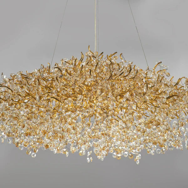 Riviko Gilded Bloom Branch Crystal Chandelier - Background Shot