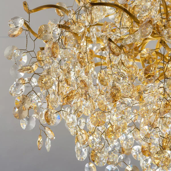 Riviko Gilded Bloom Branch Crystal Chandelier - Background Shot