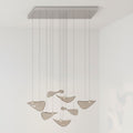 Galaxy Wave Floating Leaf Crystal Spiral Chandelier
