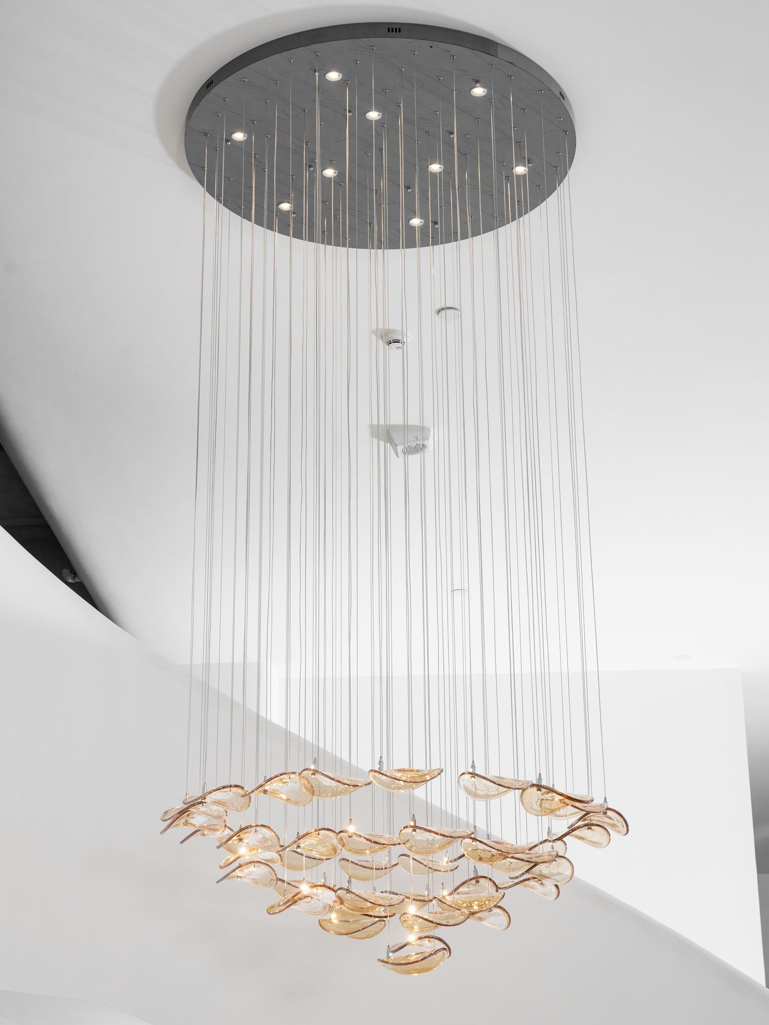 Galaxy Wave Floating Leaf Crystal Spiral Chandelier