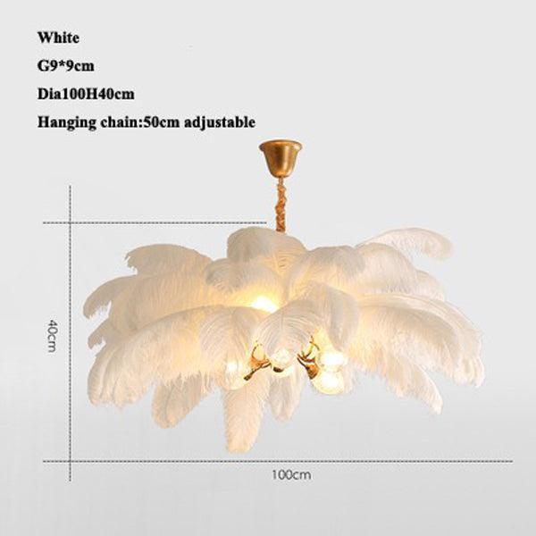 Riviko Veridian Plume Brass Feather Chandelier - Background Shot