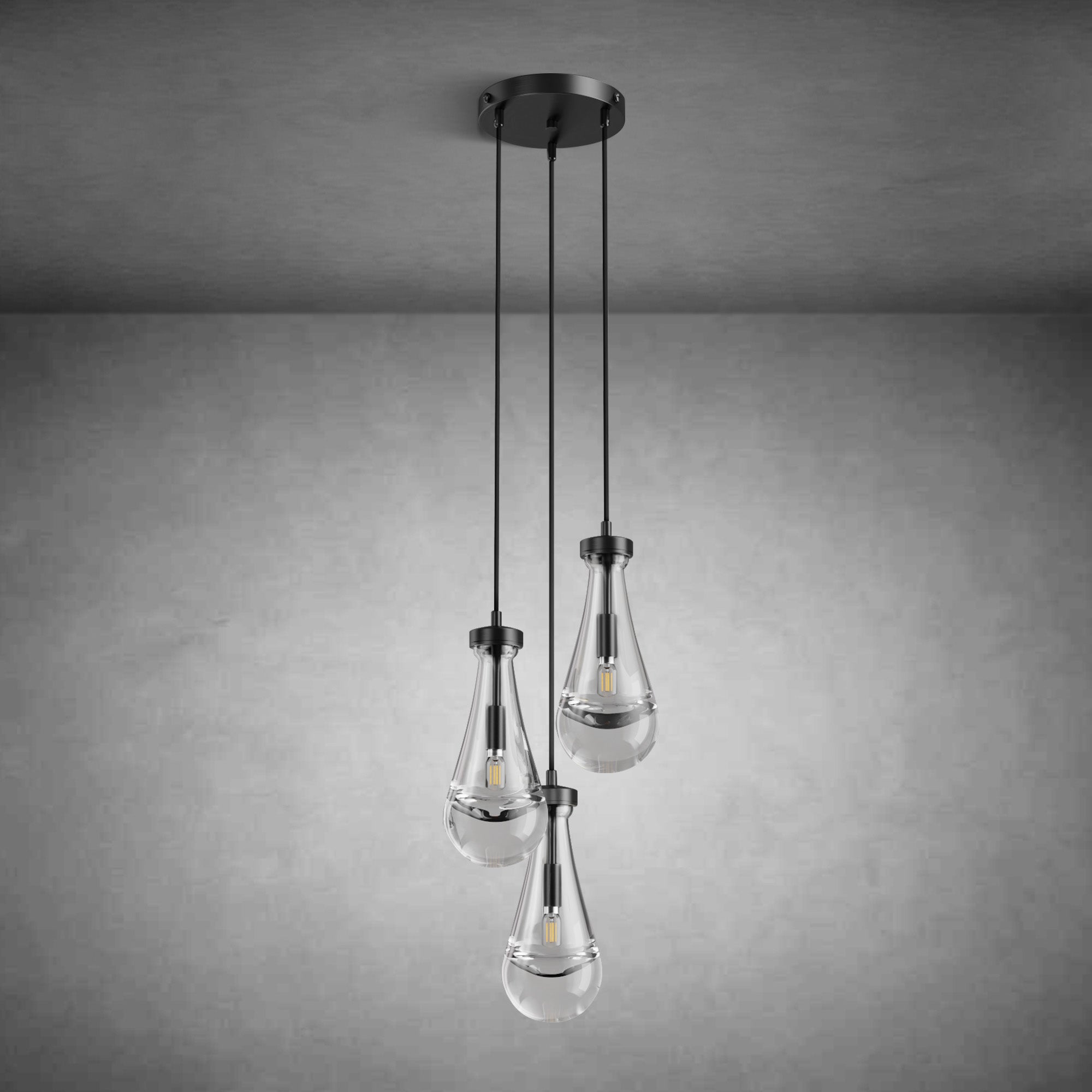 3-Light Raine-Shaped Circular Pendant Lamp