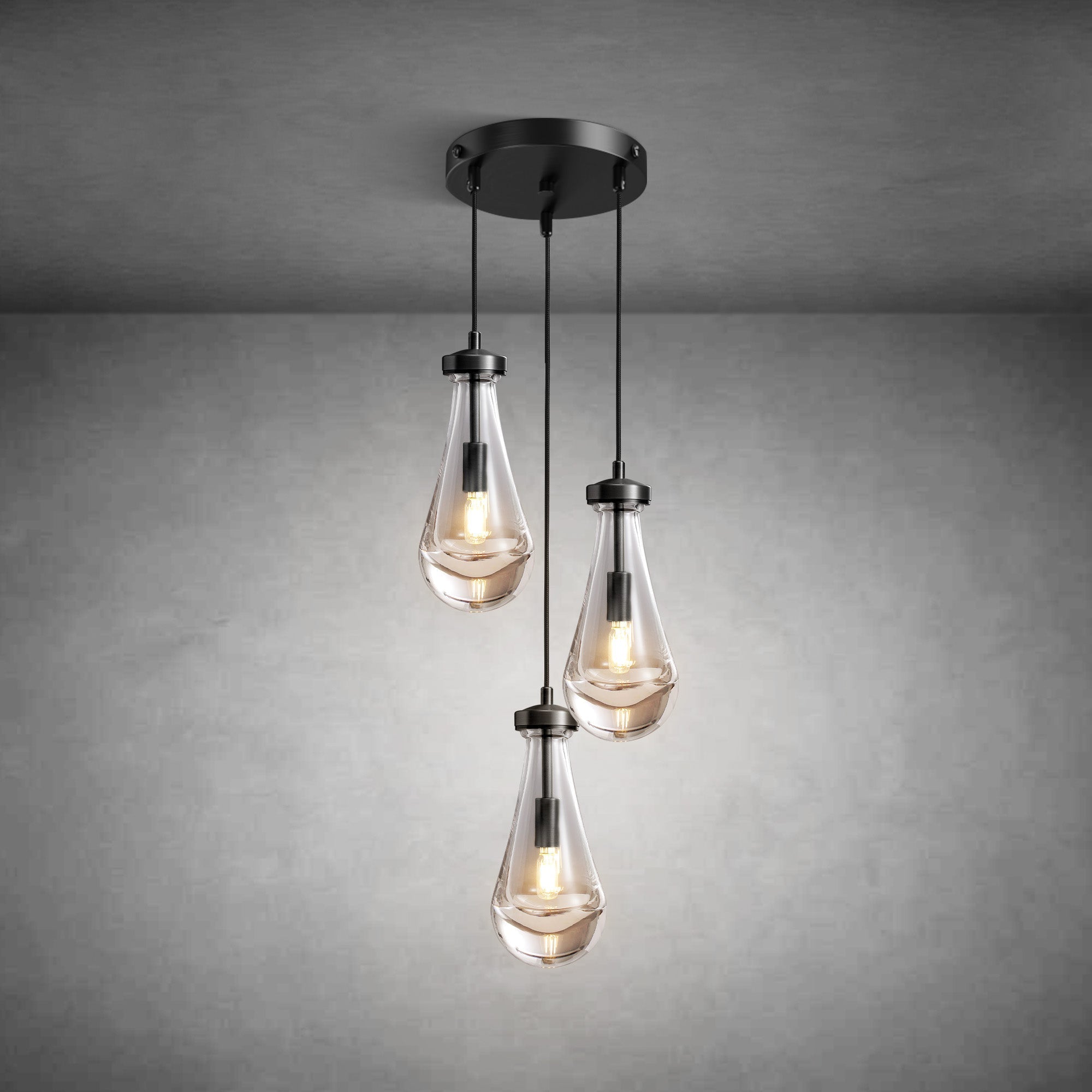 3-Light Raine-Shaped Circular Pendant Lamp
