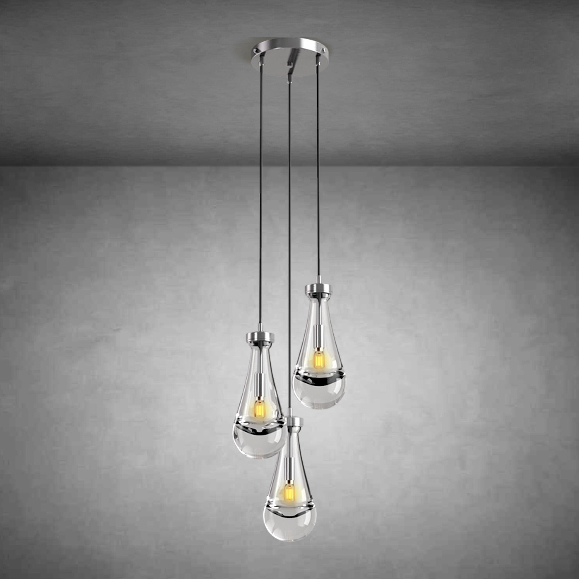 3-Light Raine-Shaped Circular Pendant Lamp