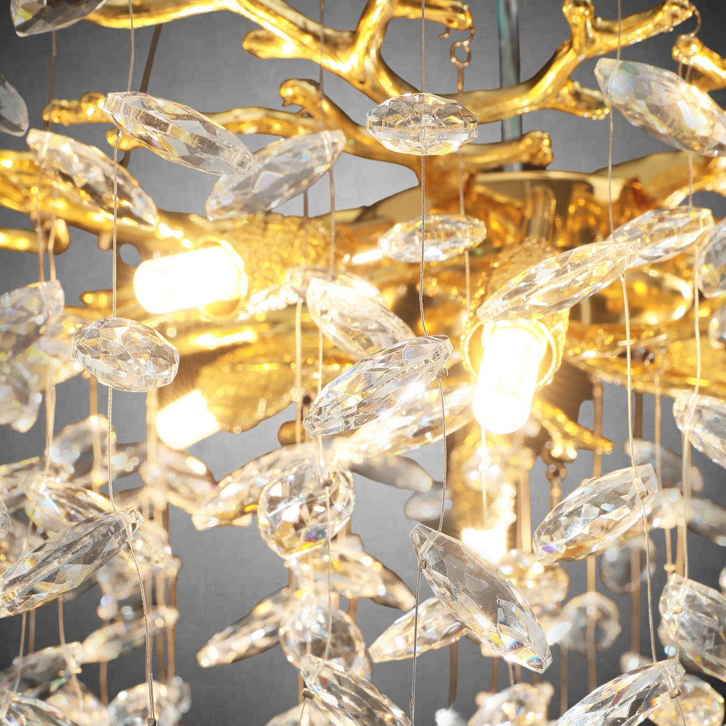 Modern Gold Tree Branch Crystal Chandelier