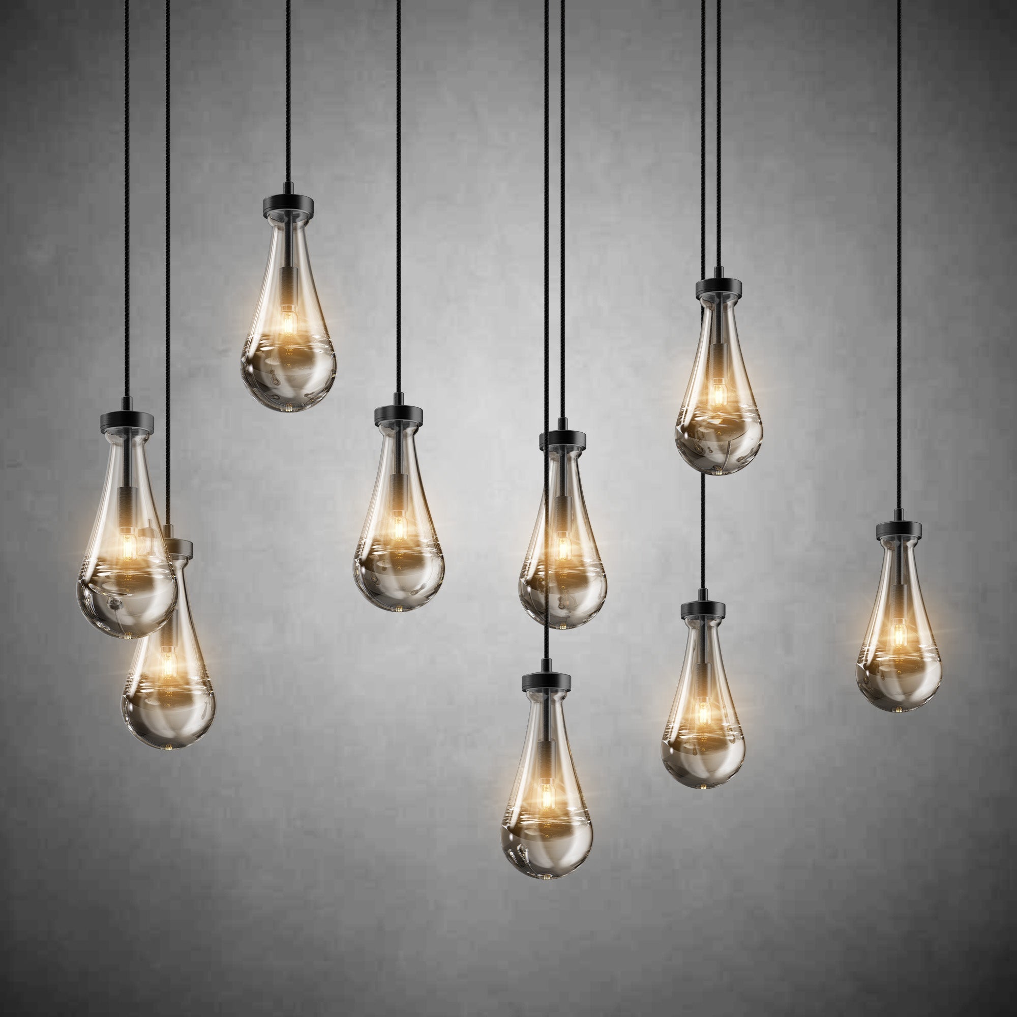 Raine-Shaped Island Pendant Lamp - 9 Lamps