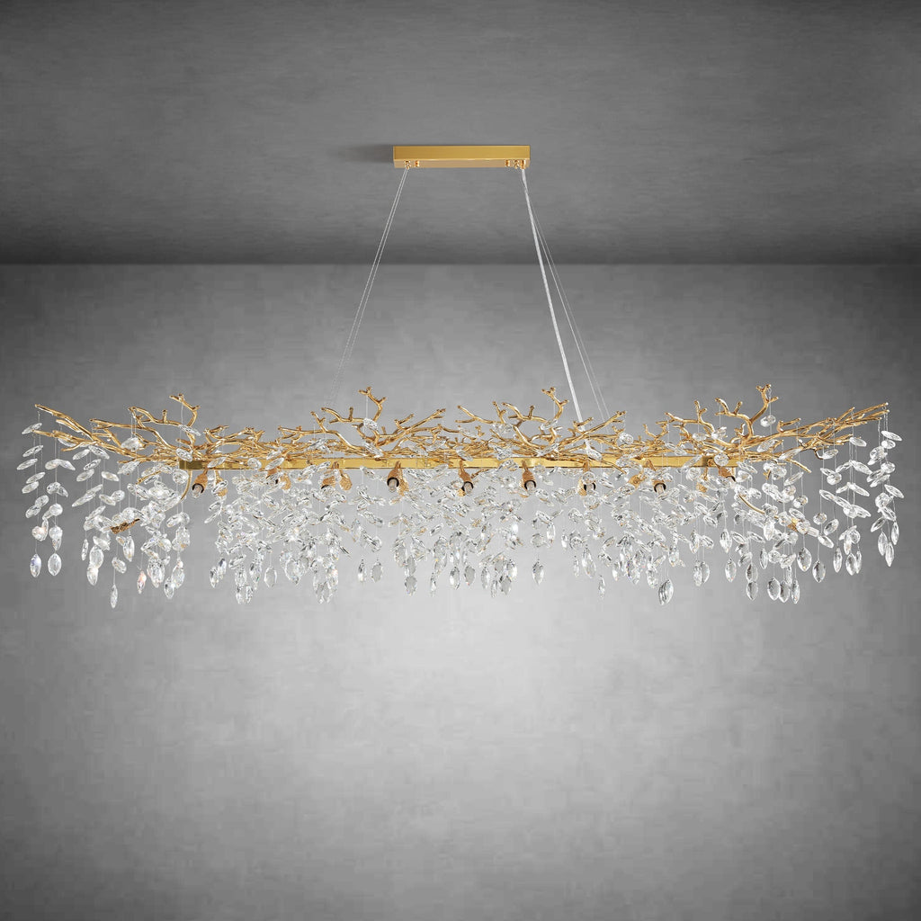 Modern Gold Tree Branch Crystal Chandelier