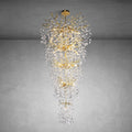 63'' Long Crystal Chandelier for High Ceiling, 28-Light Modern Gold Tree Branch Chandelier, Large Chandeliers for Foyer Entryway Staircase Living Room, 5-Tier Luxury K9 Crystal Raine Light Fixture