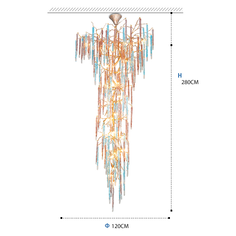 Riviko Veridian Bloom Branch Chandelier - Background Shot