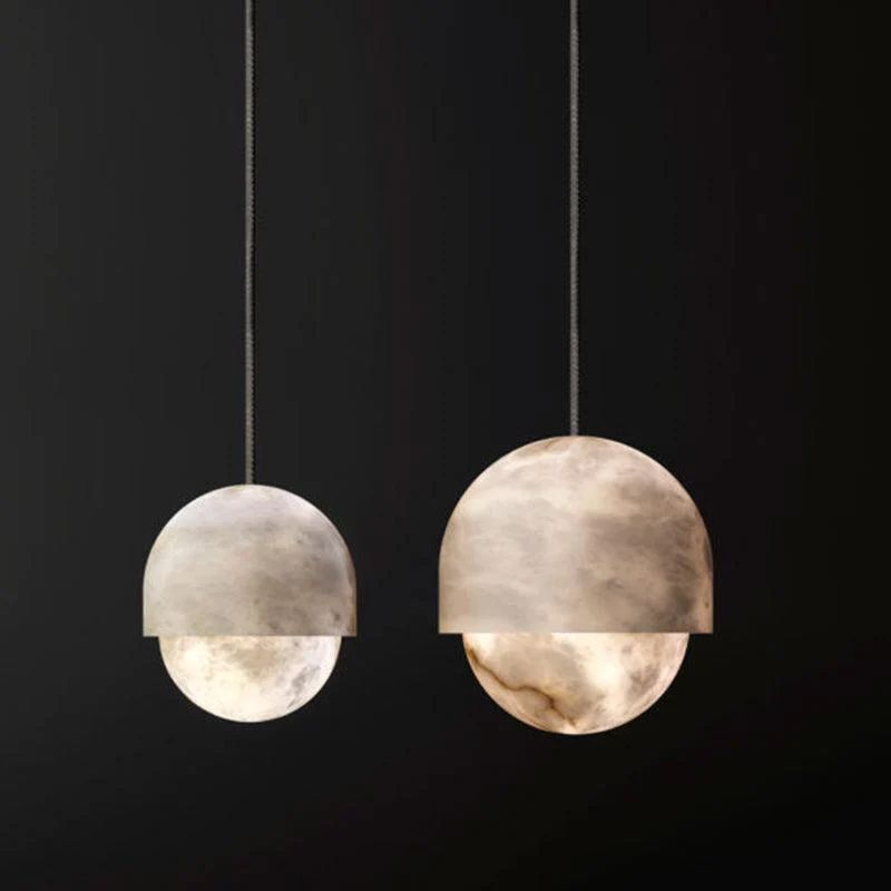 Modern Alabaster Yoko Pendant Light, Upscale Alabaster Pendant Lamp For Living Room Pendant Light Riviko