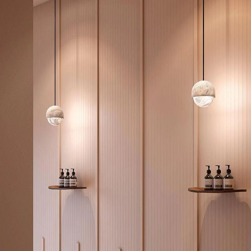Modern Alabaster Yoko Pendant Light, Upscale Alabaster Pendant Lamp For Living Room Pendant Light Riviko
