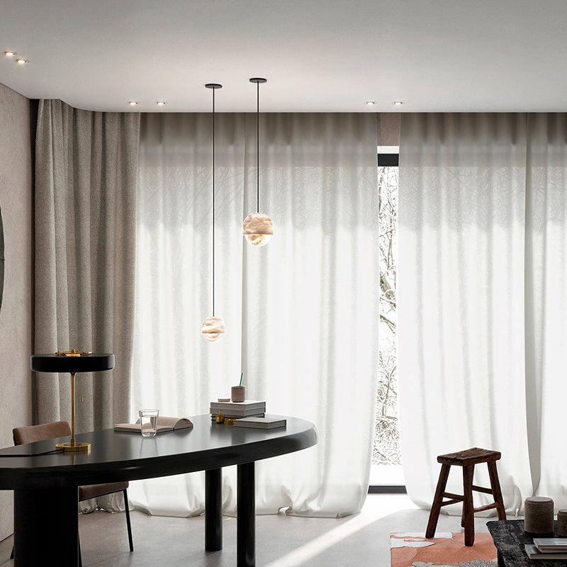 Modern Alabaster Yoko Pendant Light, Upscale Alabaster Pendant Lamp For Living Room Pendant Light Riviko