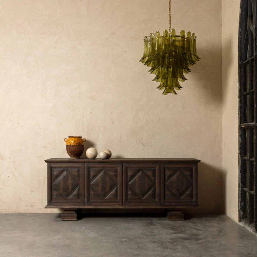 Murelli Glass Green Petals Chandelier
