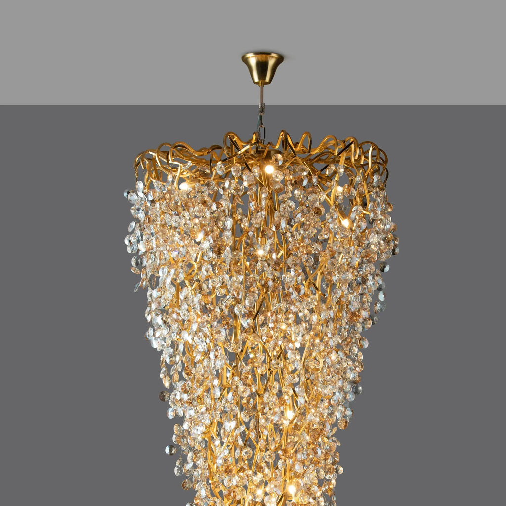 Riviko Gilded Bloom Branch Crystal Chandelier - Background Shot