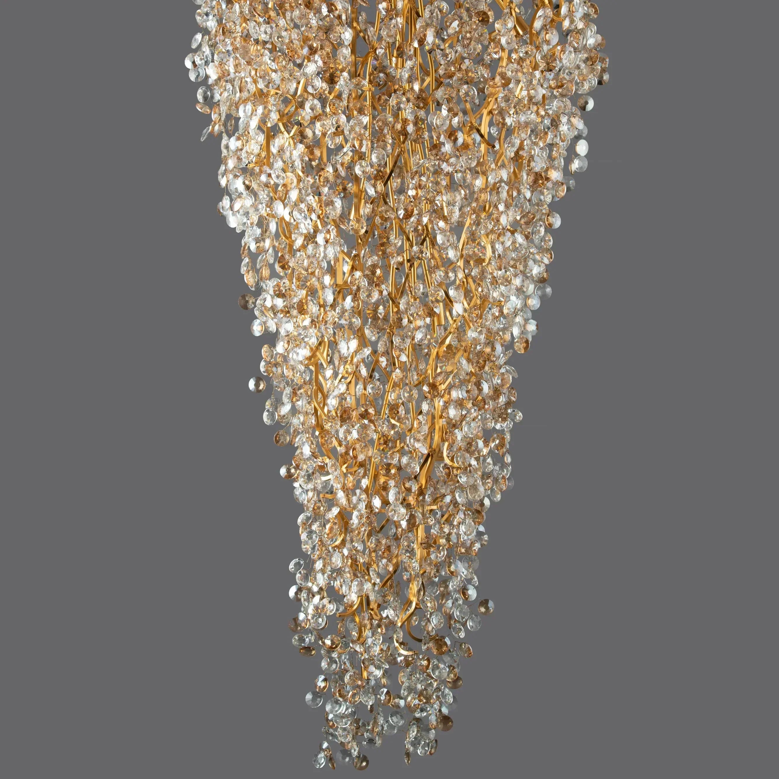 Riviko Gilded Bloom Branch Crystal Chandelier - Background Shot