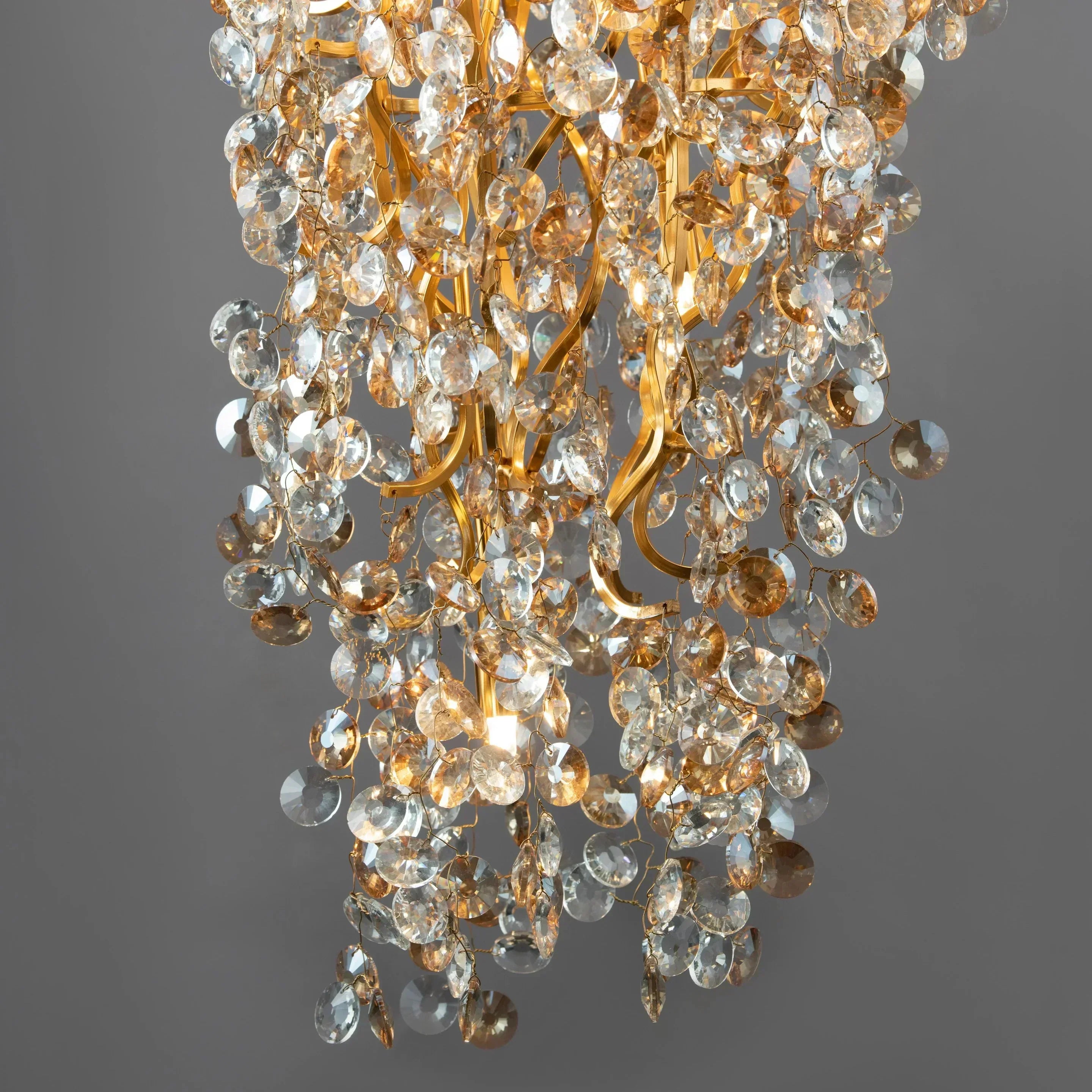 Riviko Gilded Bloom Branch Crystal Chandelier - Background Shot