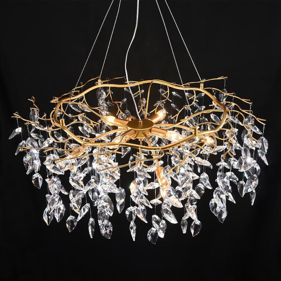 Riviko Gilded Bloom Round Branch Chandelier - formal American dining room