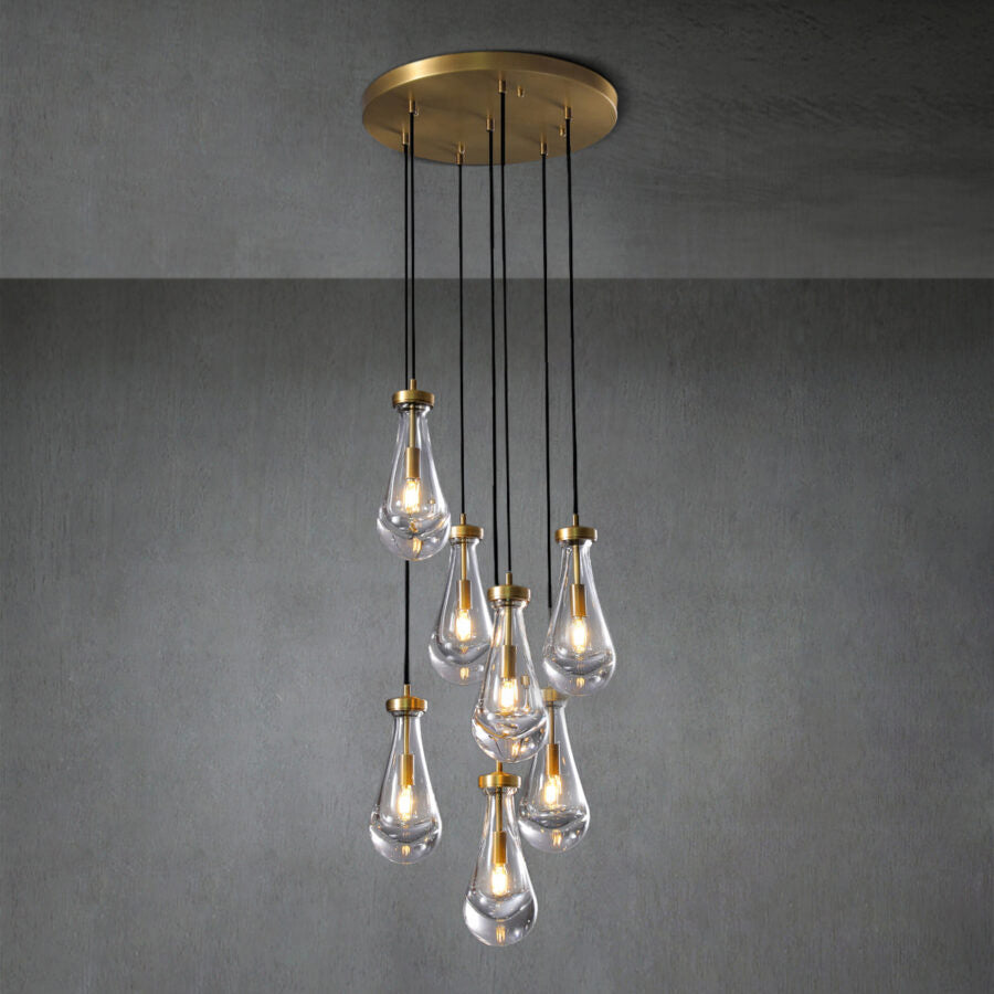 Soltaire Raindrop Round Chandelier 18"