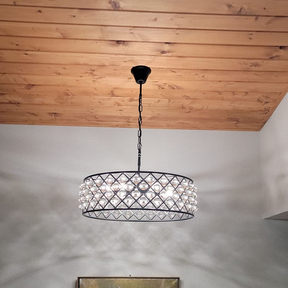 Post-modern Raindrop Crystal Chandelier Rectangle/Round Light Fixture for Living Room/Dining Table